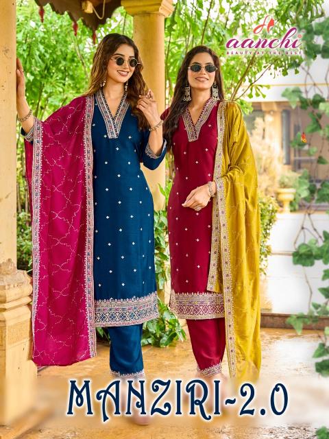 Aanchi Manziri catalog wholesale price for kurti fabrics - Sanvari Fashion