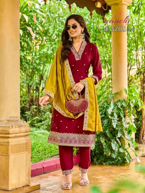 Aanchi Manziri catalog wholesale price for kurti fabrics - Sanvari Fashion