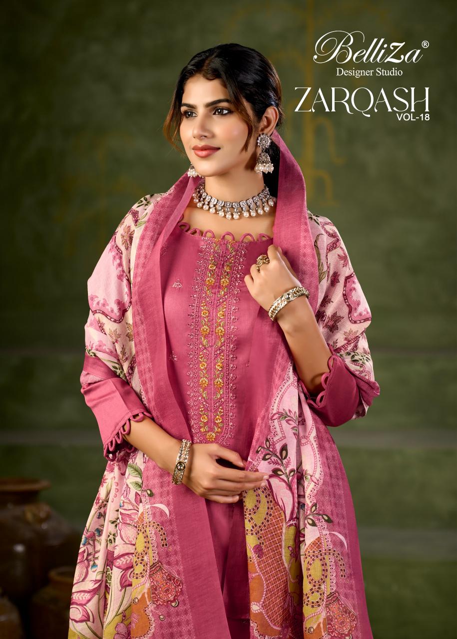 Belliza Zarqash Vol 18 catalog surat adajan mall for dress material - Sanvari Fashion