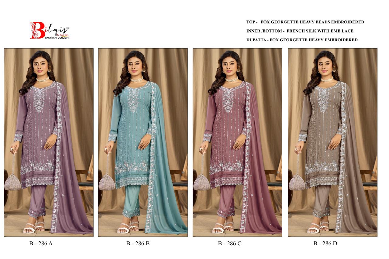 Bilqis B 286 A TO D catalog pakistani suit wholesale market - Sanvari Fashion
