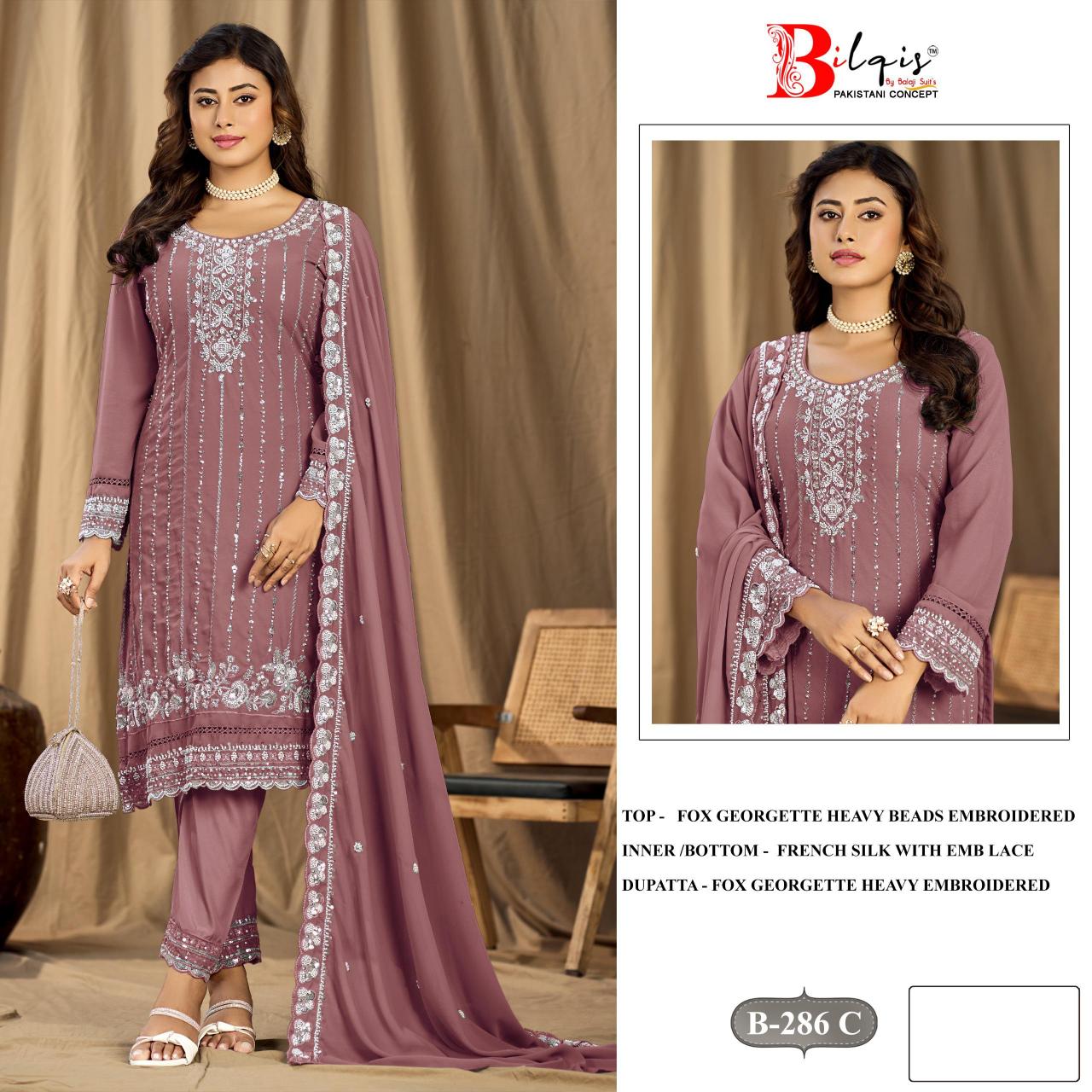 Bilqis B 286 A TO D catalog pakistani suit wholesale market - Sanvari Fashion