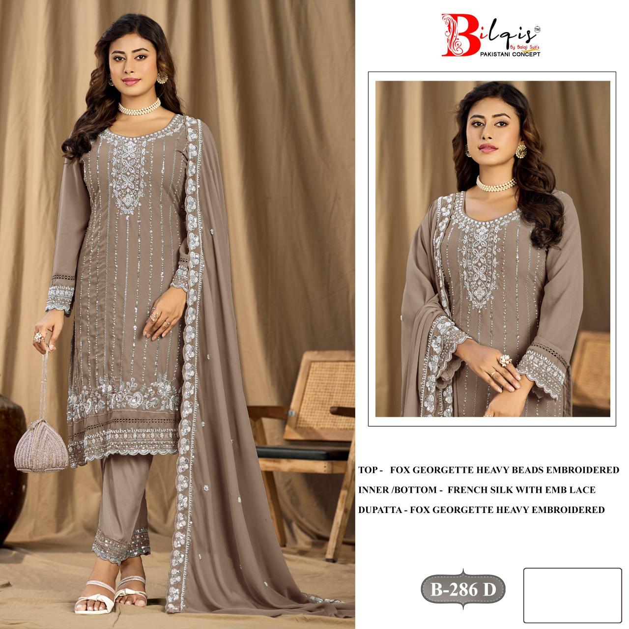Bilqis B 286 A TO D catalog pakistani suit wholesale market - Sanvari Fashion