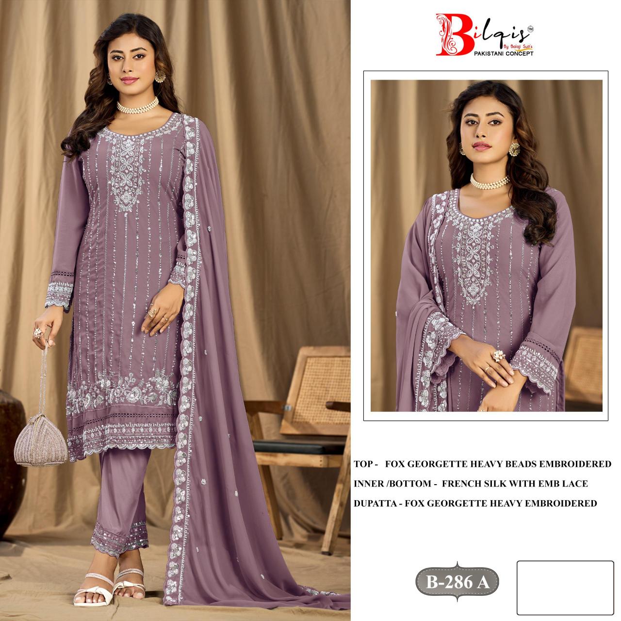 Bilqis B 286 A TO D catalog pakistani suit wholesale market - Sanvari Fashion