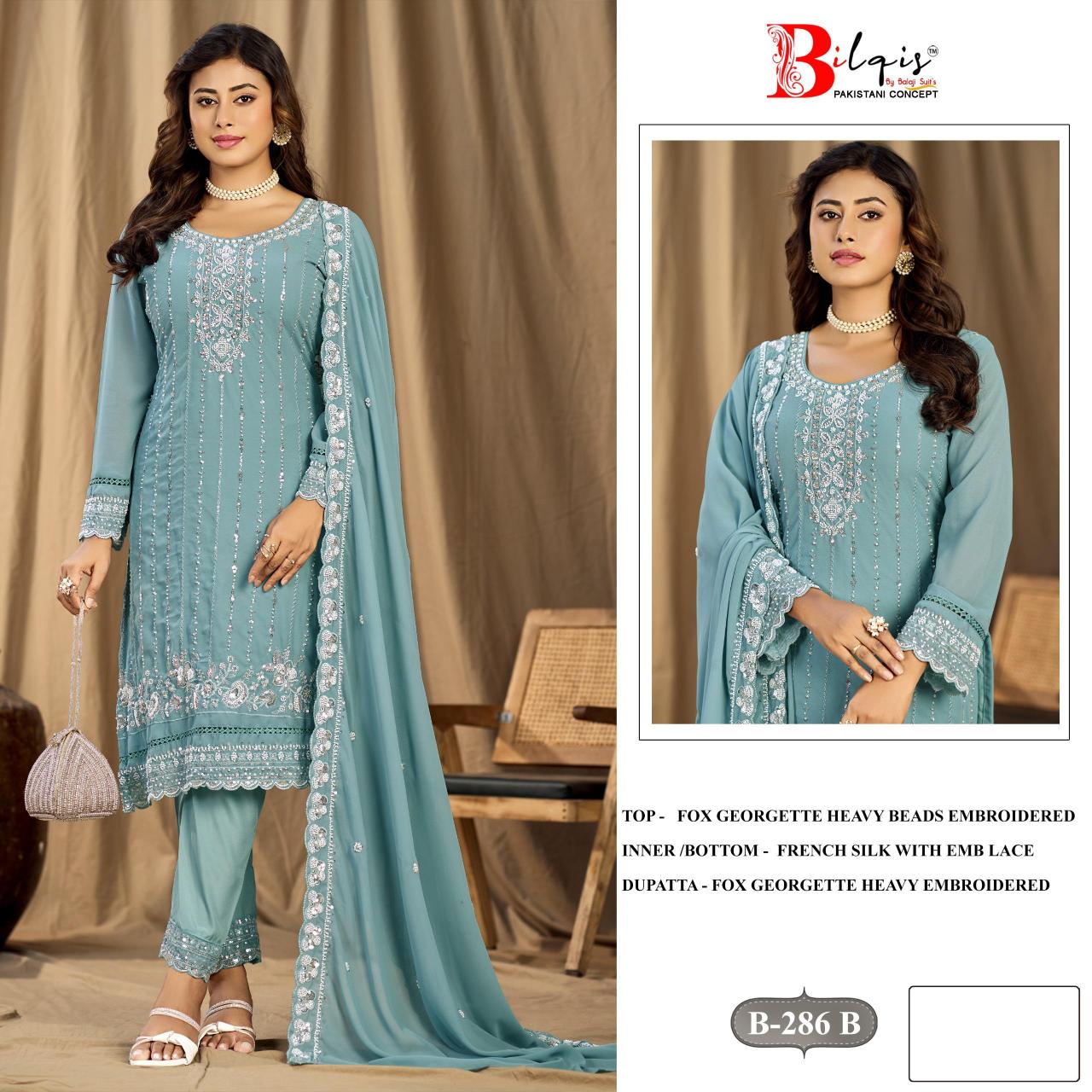 Bilqis B 286 A TO D catalog pakistani suit wholesale market - Sanvari Fashion