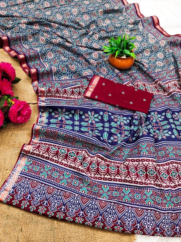 Dazira Ajrakh cotton vol 2 catalog wholesale saree shops in varanasi - Sanvari Fashion