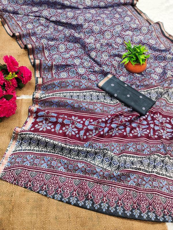 Dazira Ajrakh cotton vol 2 catalog wholesale saree shops in varanasi - Sanvari Fashion