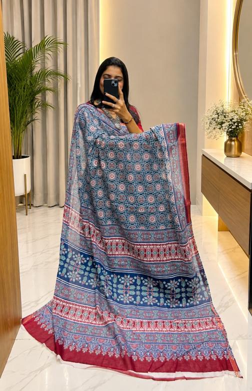 Dazira Ajrakh cotton vol 2 catalog wholesale saree shops in varanasi - Sanvari Fashion