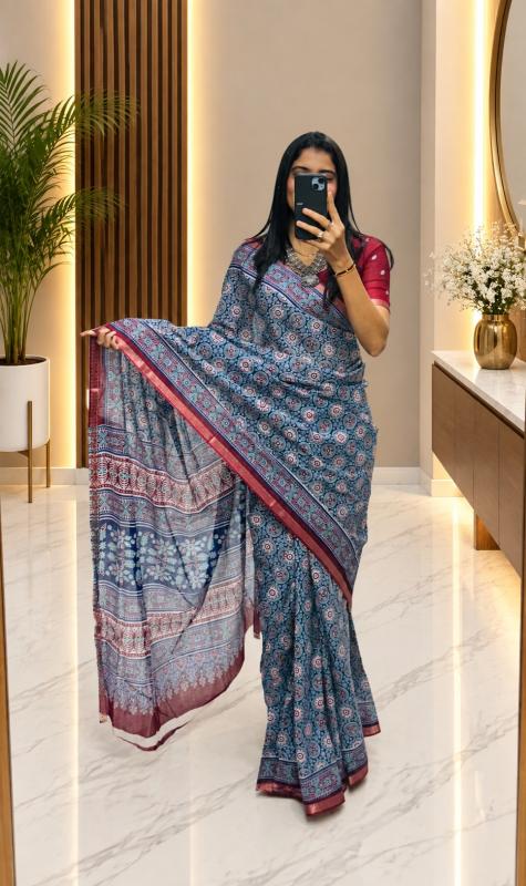 Dazira Ajrakh cotton vol 2 catalog wholesale saree shops in varanasi - Sanvari Fashion