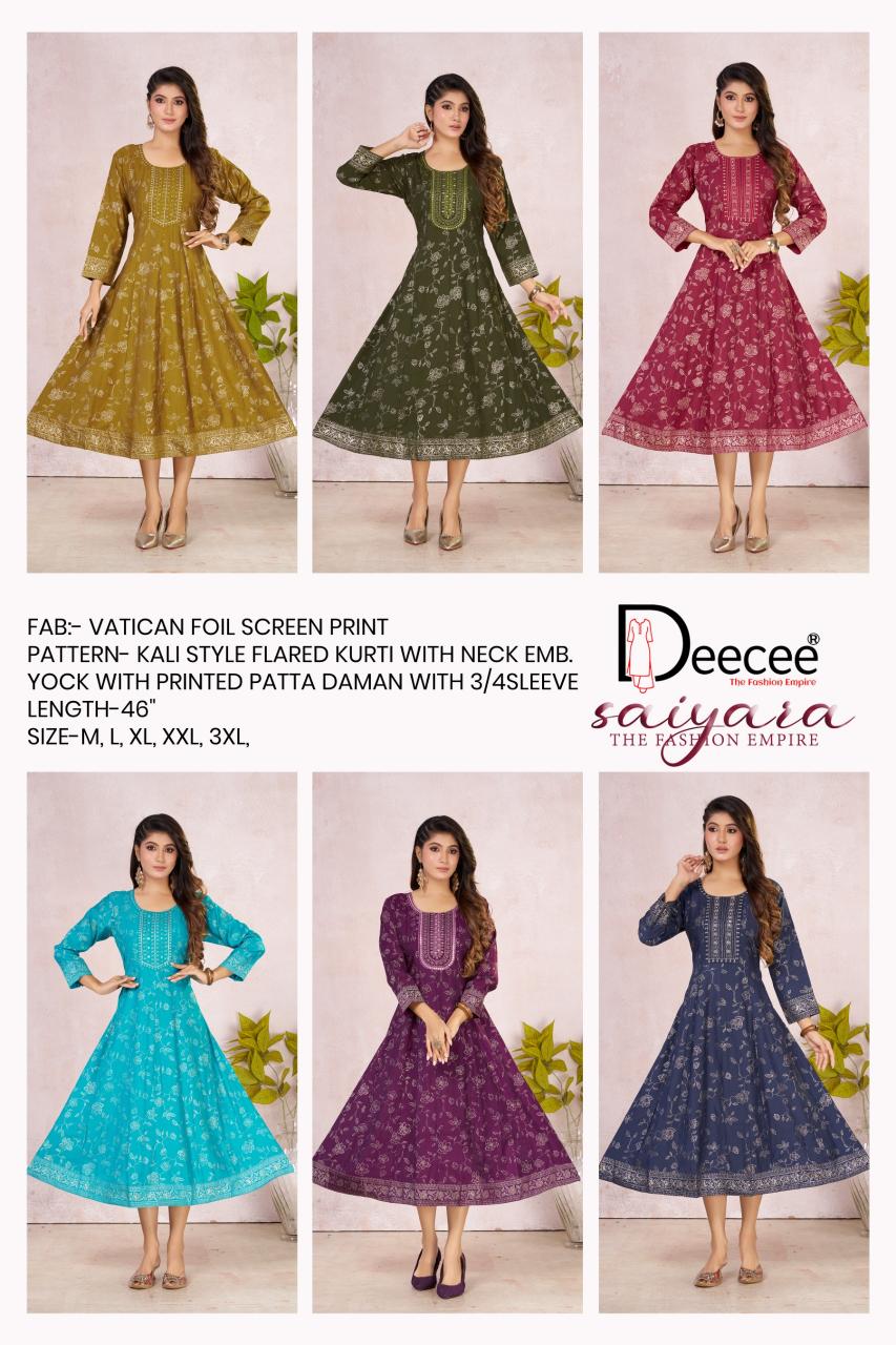Deecee Saiyara catalog branded kurti wholesale market - Sanvari Fashion