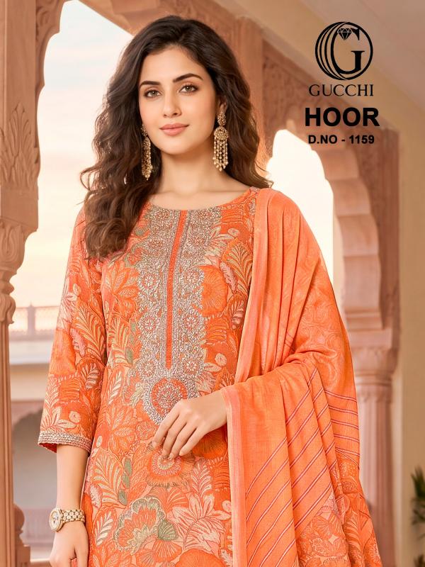 Gucchi Hoor 1159 catalog salwar kameez material wholesale - Sanvari Fashion