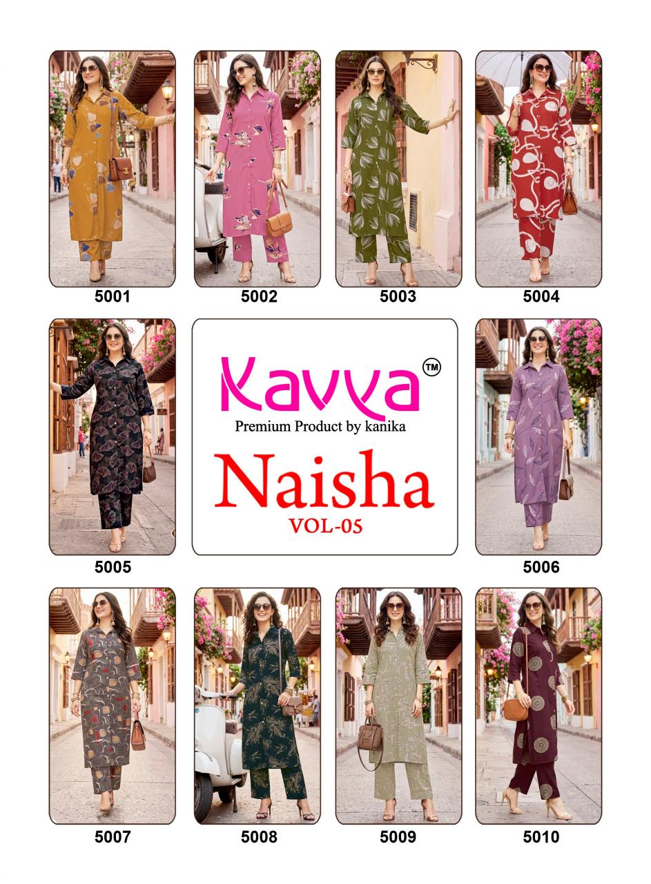 Kavya Naisha vol 5 catalog coord set wholesale market in delhi - Sanvari Fashion
