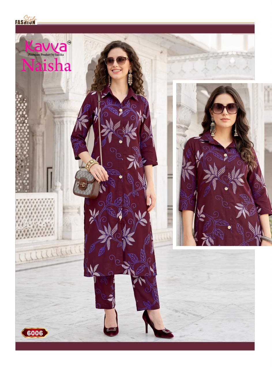 Kavya Naisha vol 6 catalog co ord sets wholesale delhi - Sanvari Fashion