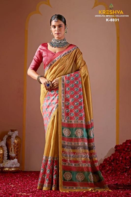 Kreshva Resham catalog kota mirror work sarees wholesale - Sanvari Fashion