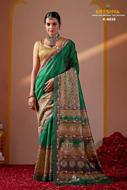 Kreshva Resham catalog kota mirror work sarees wholesale - Sanvari Fashion