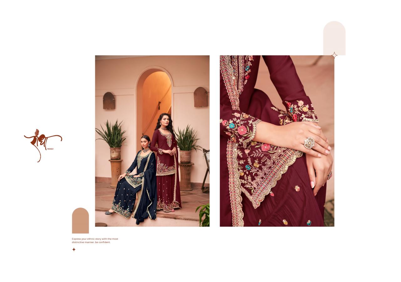 Radha Trendz Sunheri catalog aari work salwar kameez wholesale - Sanvari Fashion