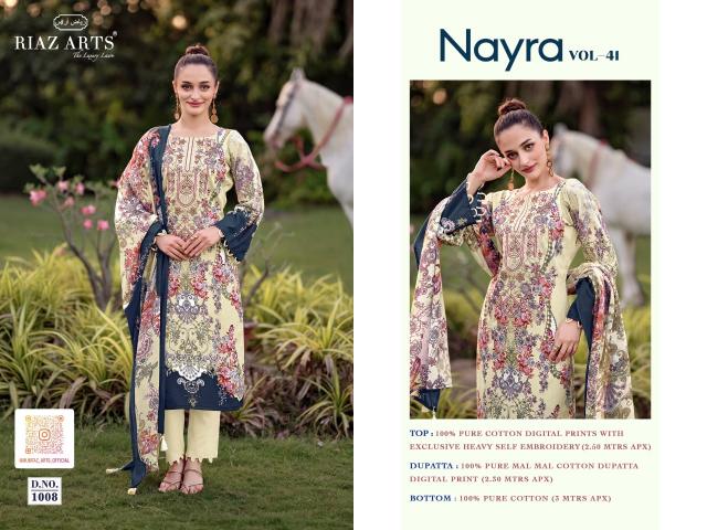 Riaz Arts Nayra vol 41 catalog retail surat dress material online shopping - Sanvari Fashion