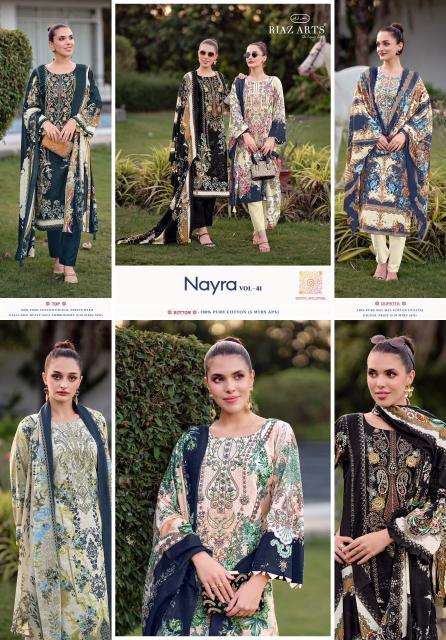 Riaz Arts Nayra vol 41 catalog retail surat dress material online shopping - Sanvari Fashion