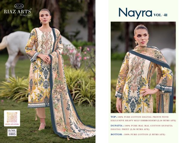 Riaz Arts Nayra vol 41 catalog retail surat dress material online shopping - Sanvari Fashion