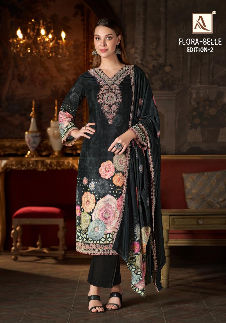Alok Flora Belle vol 2 catalog wholesale ladies dress material in surat - Sanvari Fashion