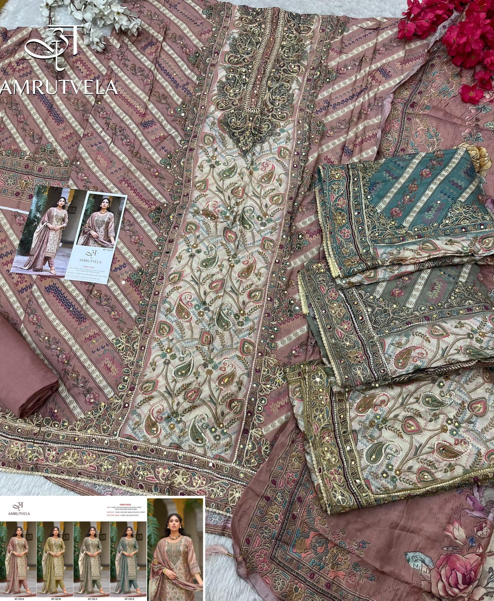 Amrutvela AT122 catalog wholesale market for pakistani suits in mumbai - Sanvari Fashion