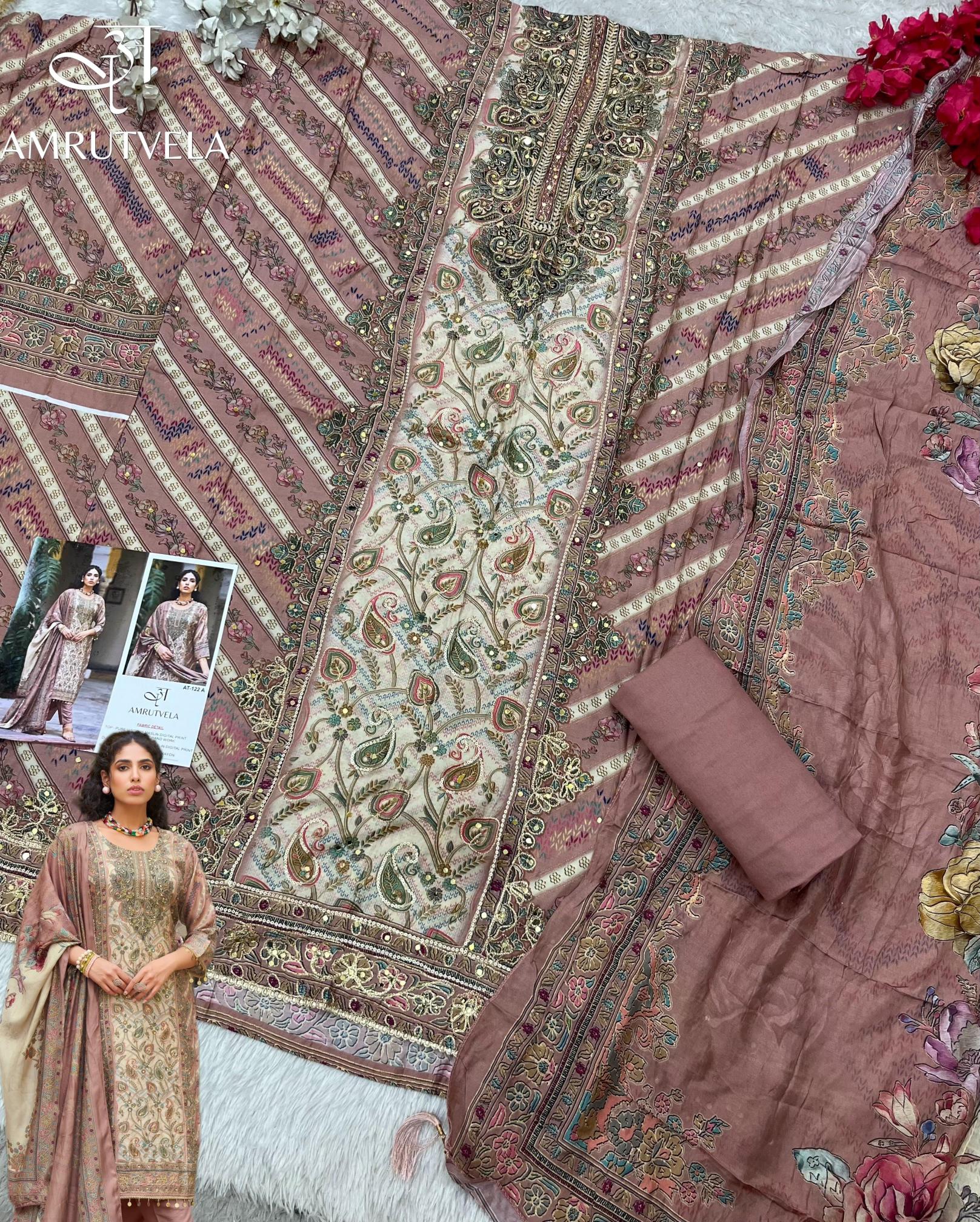 Amrutvela AT122 catalog wholesale market for pakistani suits in mumbai - Sanvari Fashion