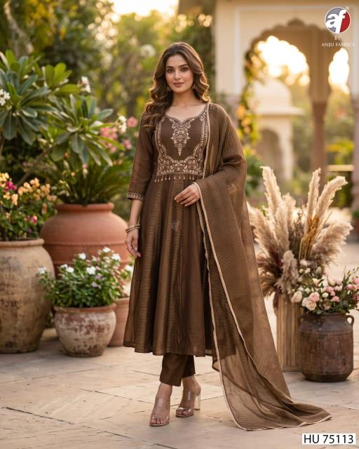 Anju Fabrics 75112 catalog branded kurti wholesaler in surat - Sanvari Fashion