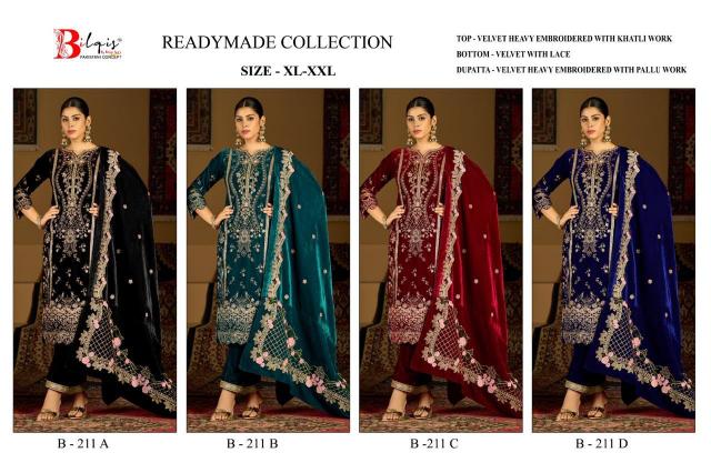 Bilqis B 211 A TO D catalog pakistani original suits wholesale - Sanvari Fashion