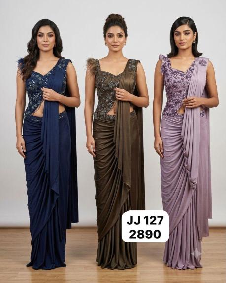Dazira JJ 127 catalog saree fall wholesale market - Sanvari Fashion