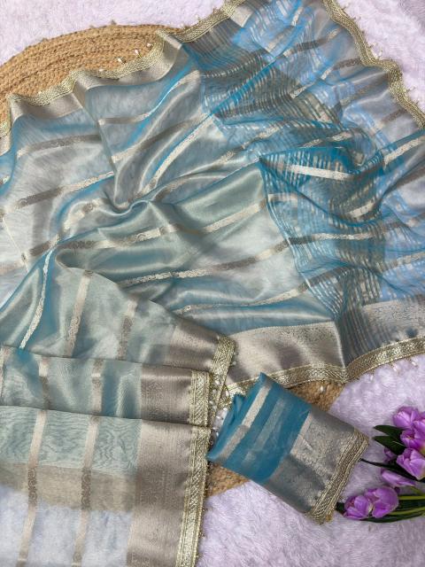 Dazira Organza Tissue Silk vol 7 catalog organza saree wholesale - Sanvari Fashion