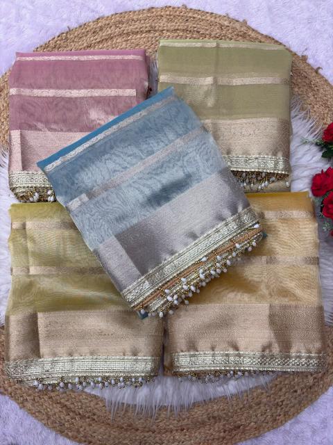 Dazira Organza Tissue Silk vol 7 catalog organza saree wholesale - Sanvari Fashion