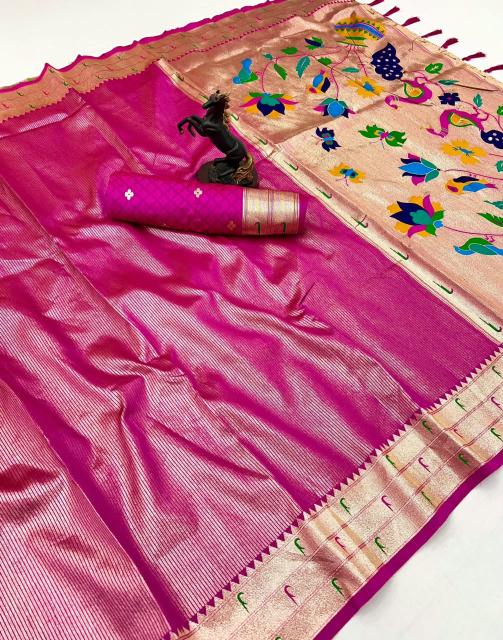Dazira Tissue Paithani vol 3 catalog pure silk saree wholesale market - Sanvari Fashion