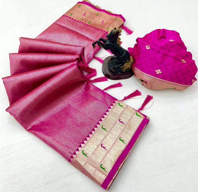 Dazira Tissue Paithani vol 3 catalog pure silk saree wholesale market - Sanvari Fashion