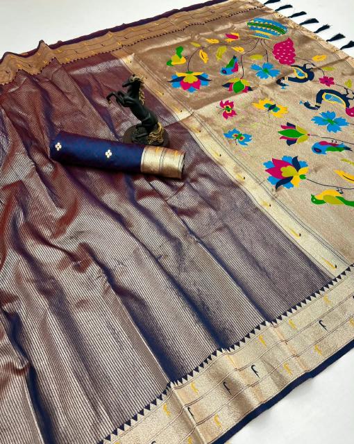 Dazira Tissue Paithani vol 3 catalog pure silk saree wholesale market - Sanvari Fashion