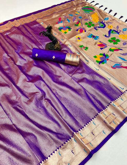 Dazira Tissue Paithani vol 3 catalog pure silk saree wholesale market - Sanvari Fashion