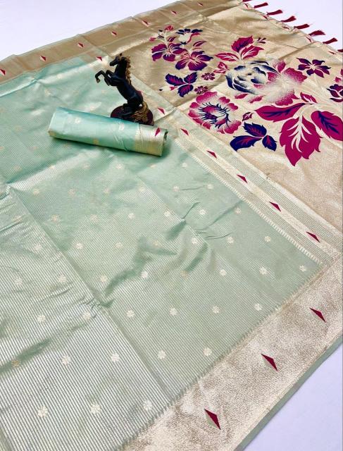 Dazira Tissue Paithani vol 3 catalog pure silk saree wholesale market - Sanvari Fashion