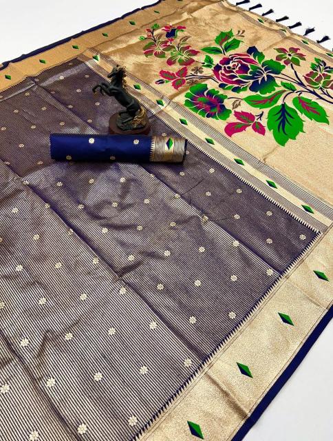 Dazira Tissue Paithani vol 3 catalog pure silk saree wholesale market - Sanvari Fashion