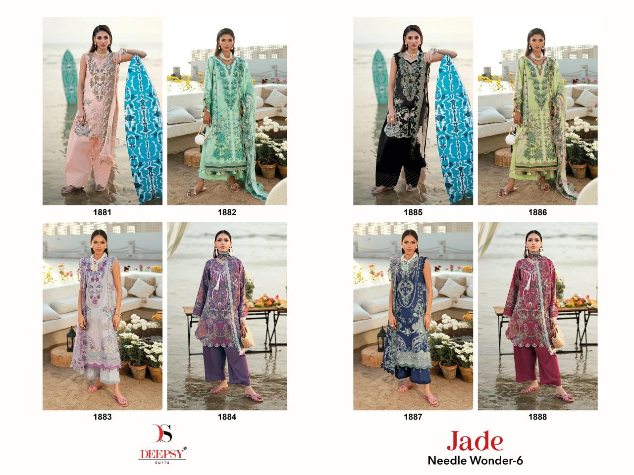 Deepsy Jade Needle Wonder 25 Vol 6 Chiffon Dupatta catalog keywords for searching pakistani suits wholesale india - Sanvari Fashion