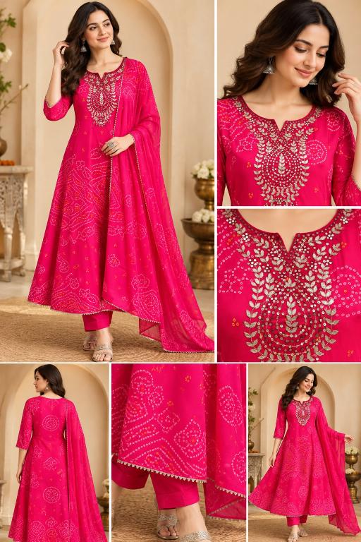 Felocity Georgette vol 4 catalog bandhani design kurtis wholesale - Sanvari Fashion