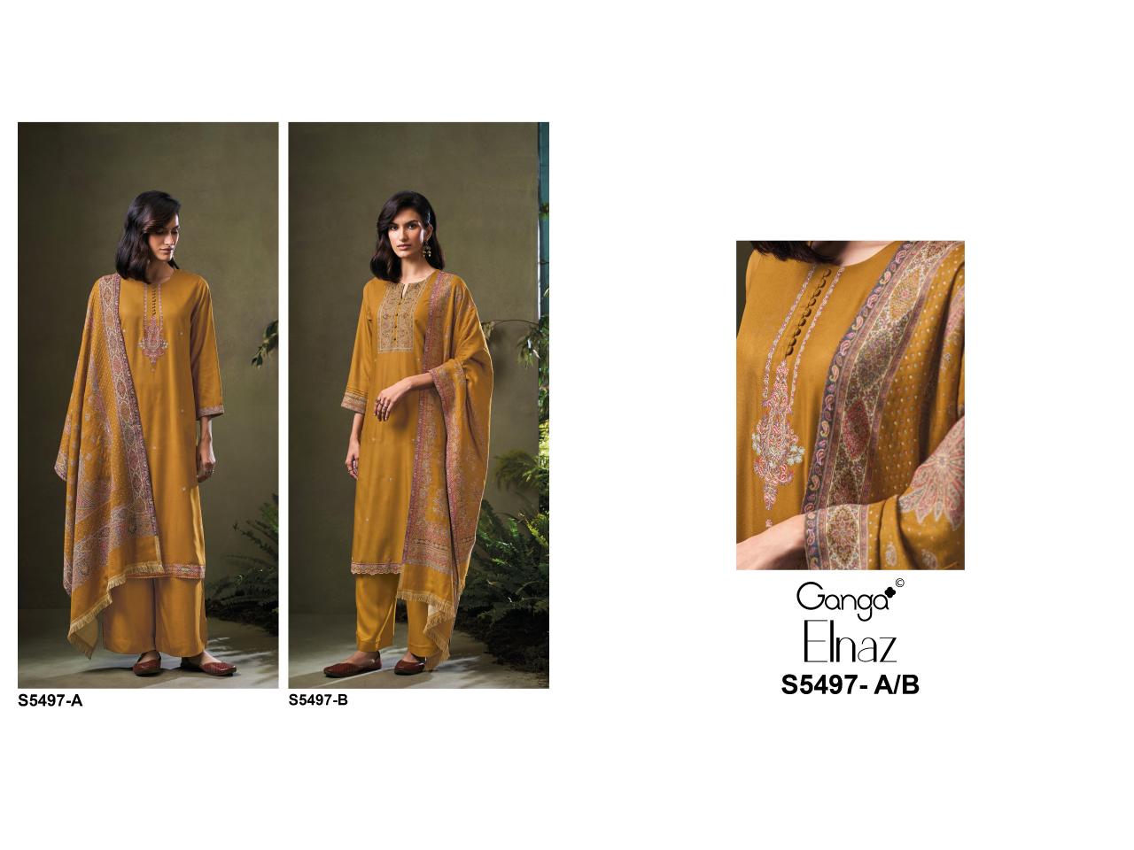 Ganga Elnaz 5497 catalog wholesale salwar kameez catalogue collection - Sanvari Fashion