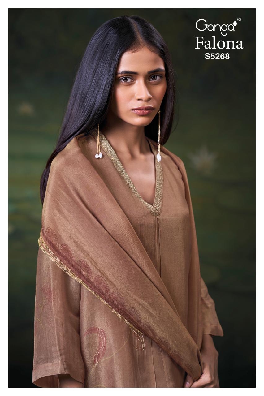 Ganga Falona 5268 catalog ludhiana design salwar kameez wholesale exporter - Sanvari Fashion
