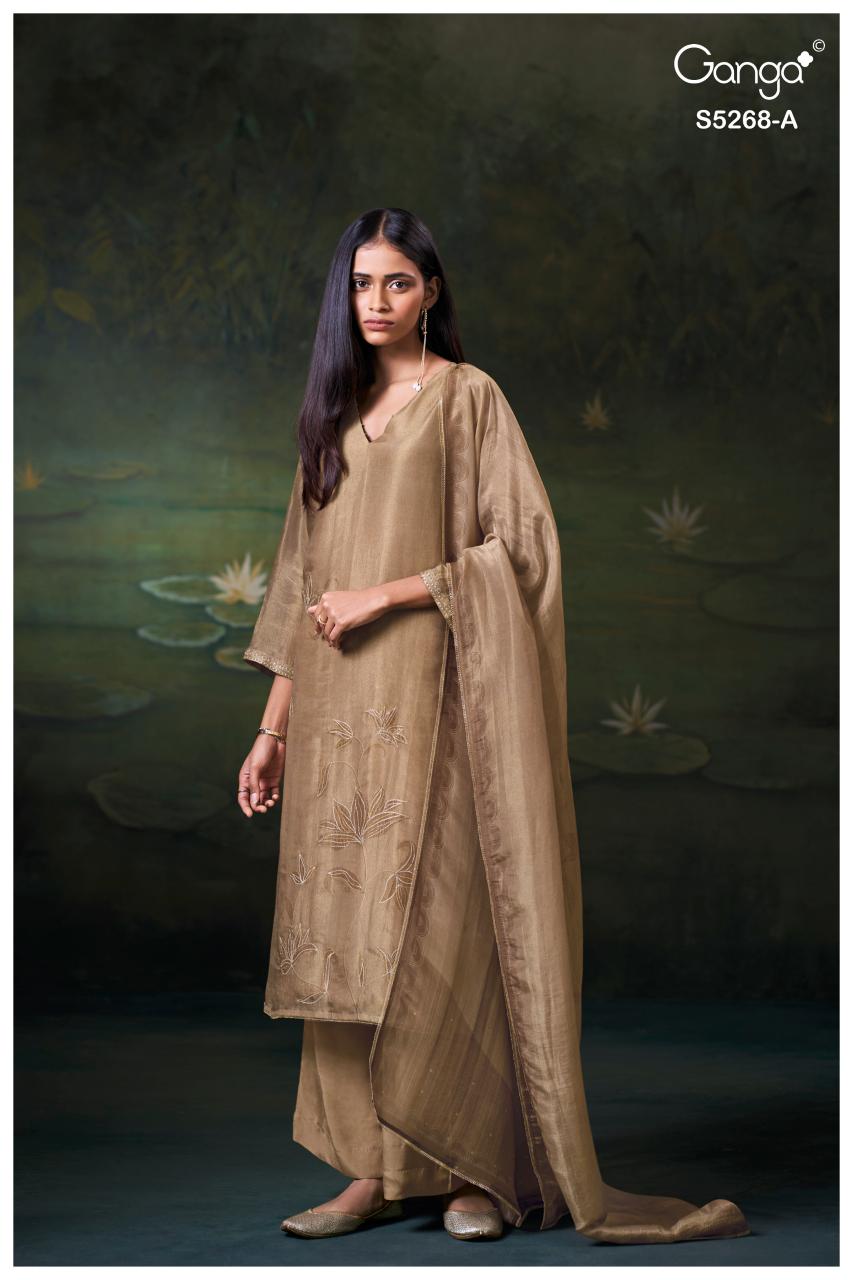 Ganga Falona 5268 catalog ludhiana design salwar kameez wholesale exporter - Sanvari Fashion