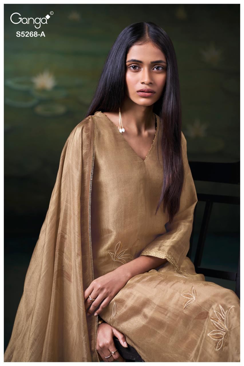 Ganga Falona 5268 catalog ludhiana design salwar kameez wholesale exporter - Sanvari Fashion