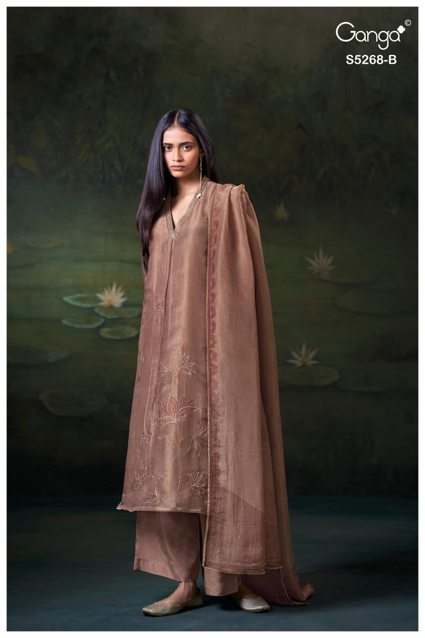 Ganga Falona 5268 catalog ludhiana design salwar kameez wholesale exporter - Sanvari Fashion