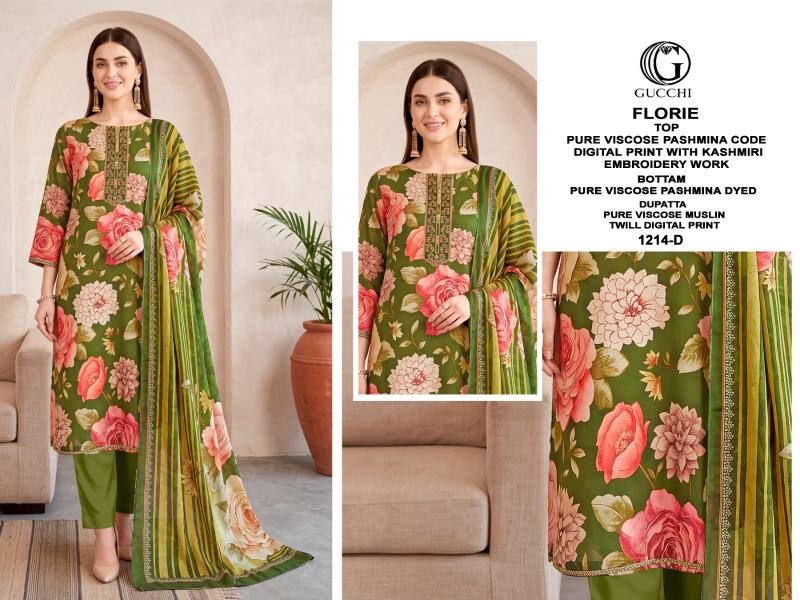 Gucchi Florie 1214 catalog wholesale unstitched salwar kameez material in bangalore - Sanvari Fashion