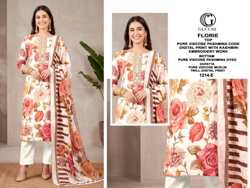 Gucchi Florie 1214 catalog wholesale unstitched salwar kameez material in bangalore - Sanvari Fashion