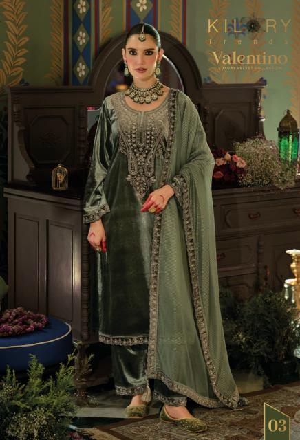 Kilory Valentino catalog designer salwar kameez at wholesale price - Sanvari Fashion