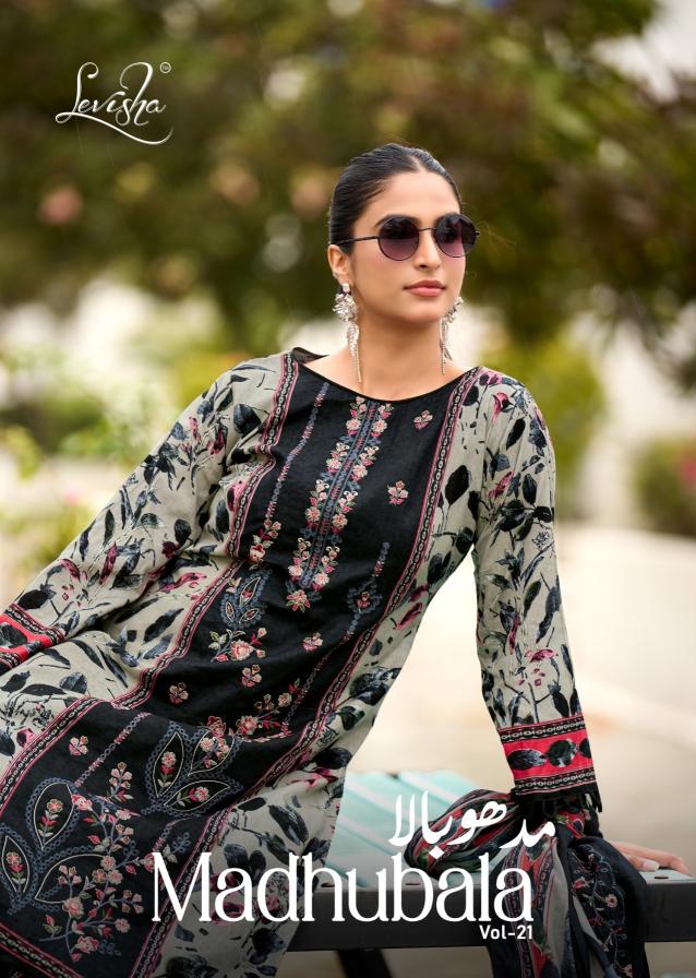 Levisha Madhubala vol 21 catalog wholesale ladies dress material market in surat - Sanvari Fashion