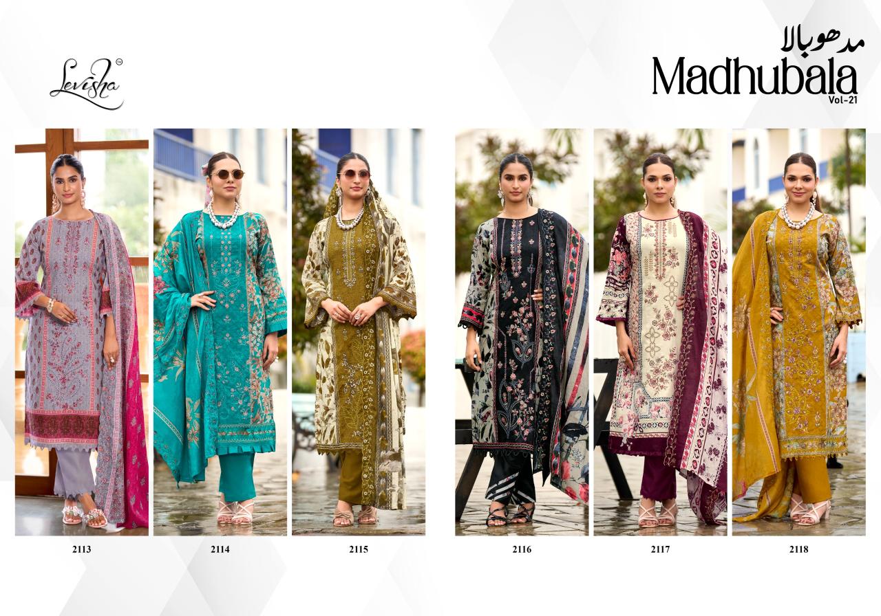 Levisha Madhubala vol 21 catalog wholesale ladies dress material market in surat - Sanvari Fashion