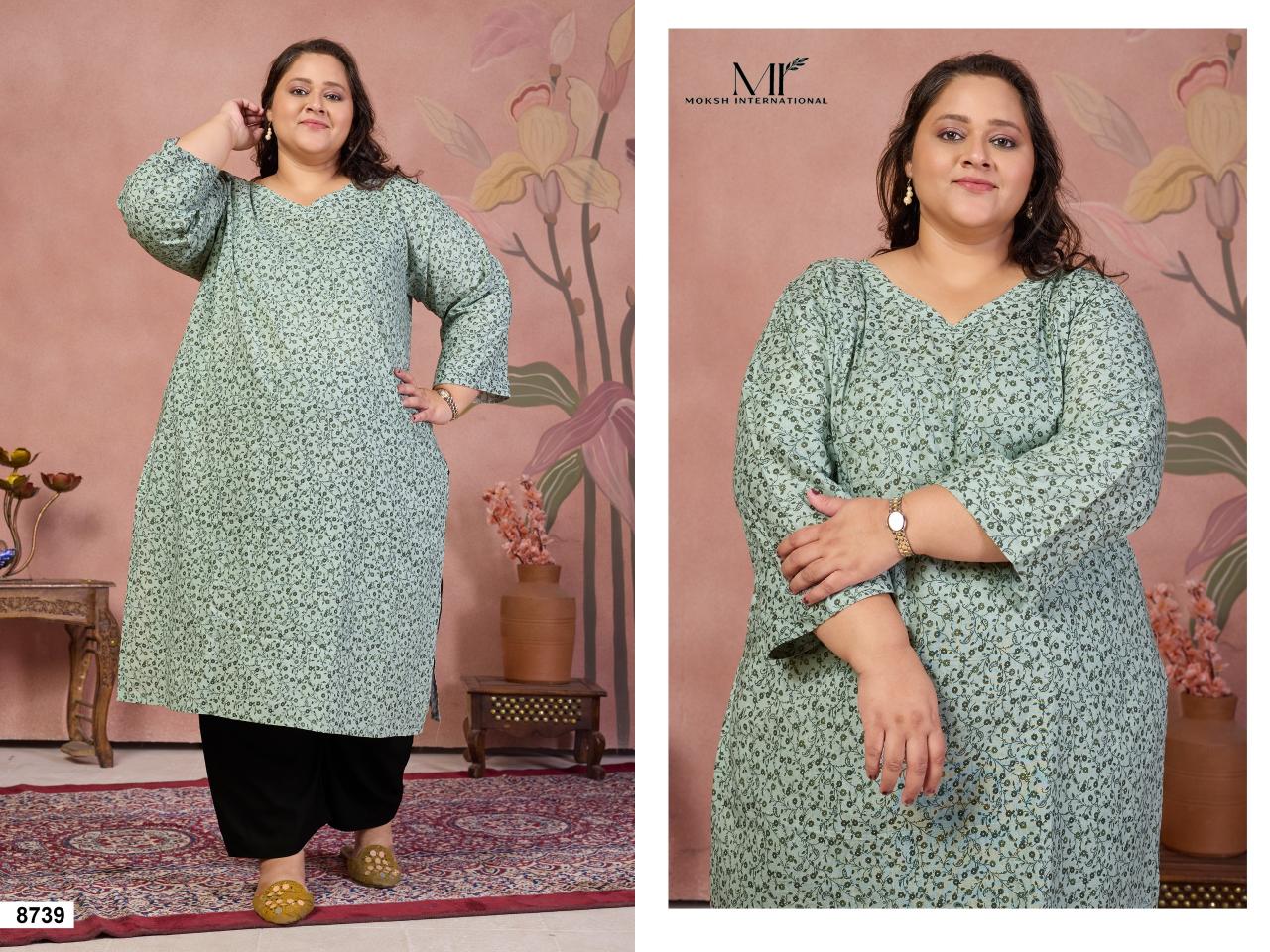 Moksh International Plus Size Cotton Khushi vol 3 catalog where we get wholesale readymade kurtis wholesale - Sanvari Fashion