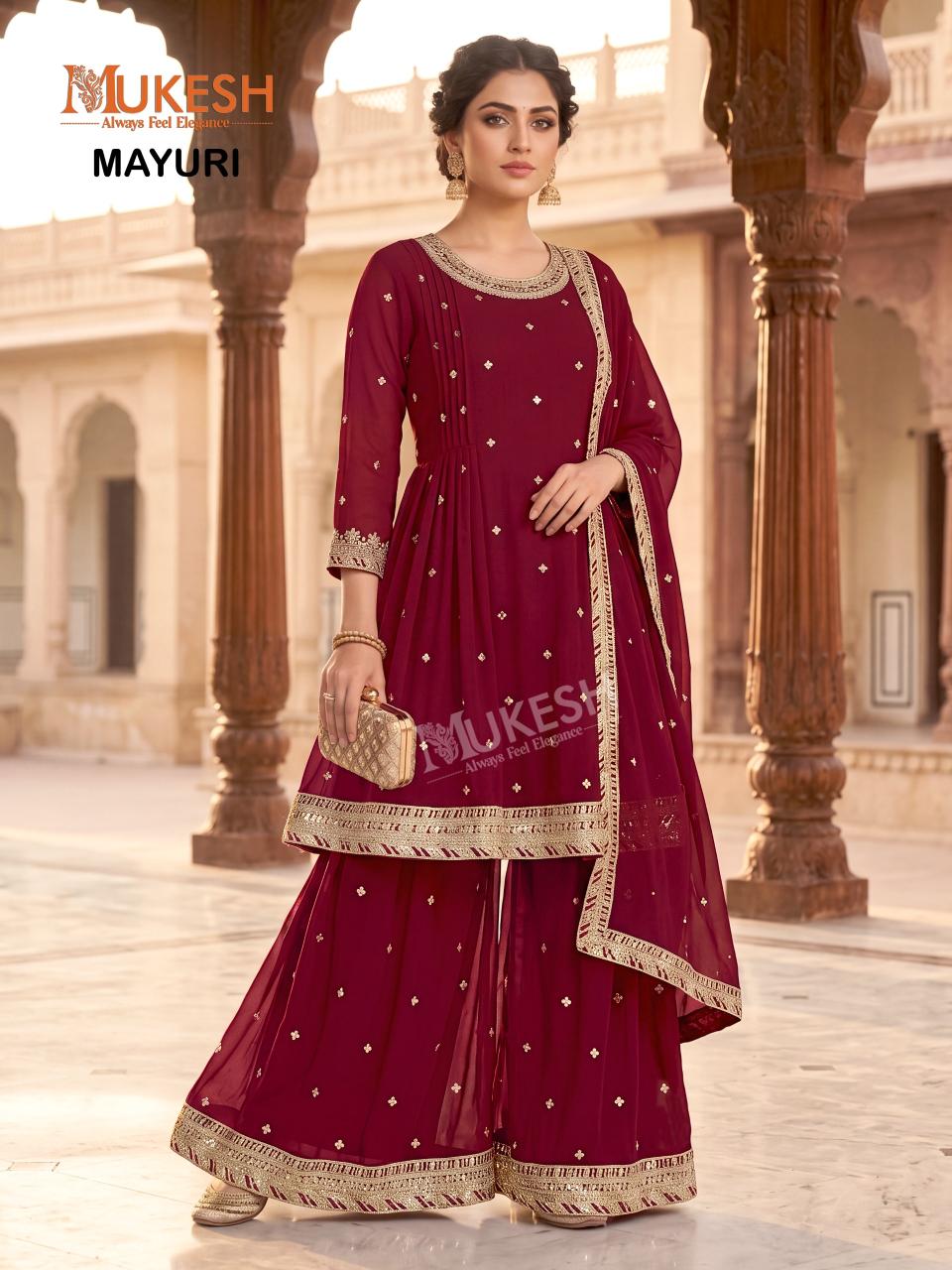 Mukesh Mayuri Catalog blue georgette kurtis wholesale - Sanvari Fashion
